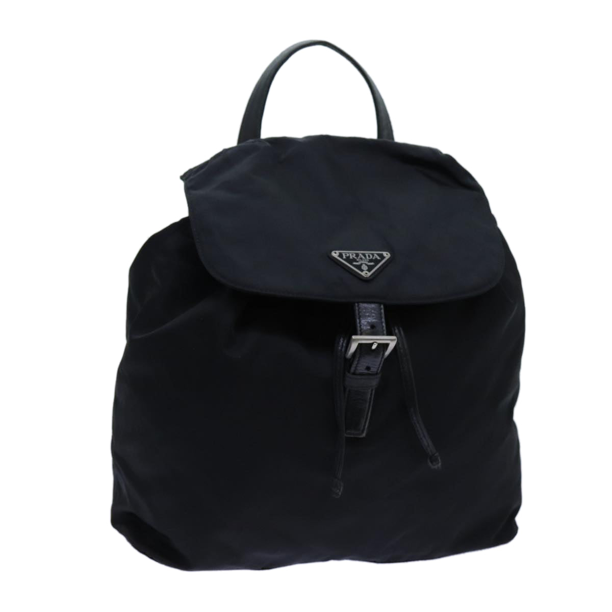 PRADA Chain Backpack Nylon Black Auth 72700