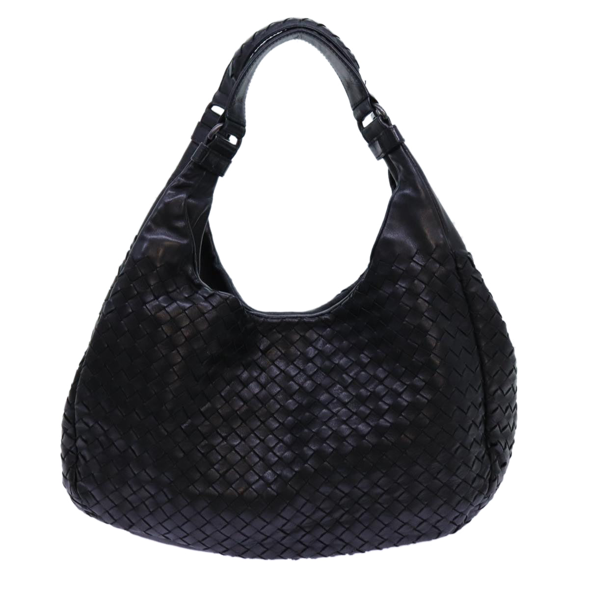 BOTTEGA VENETA INTRECCIATO Shoulder Bag Leather Black 125787 Auth 72754