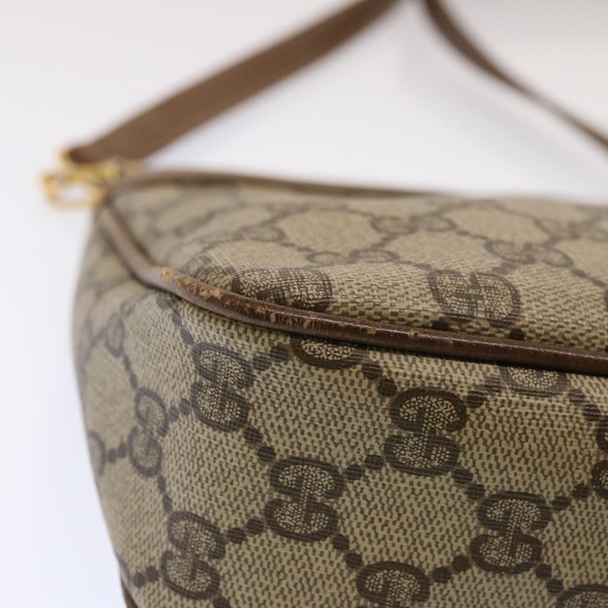 GUCCI GG Canvas Shoulder Bag PVC Beige Auth 72759