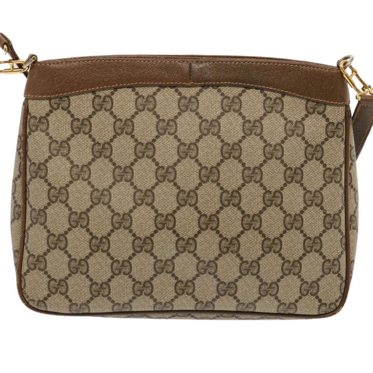 GUCCI GG Canvas Shoulder Bag PVC Beige Auth 72759