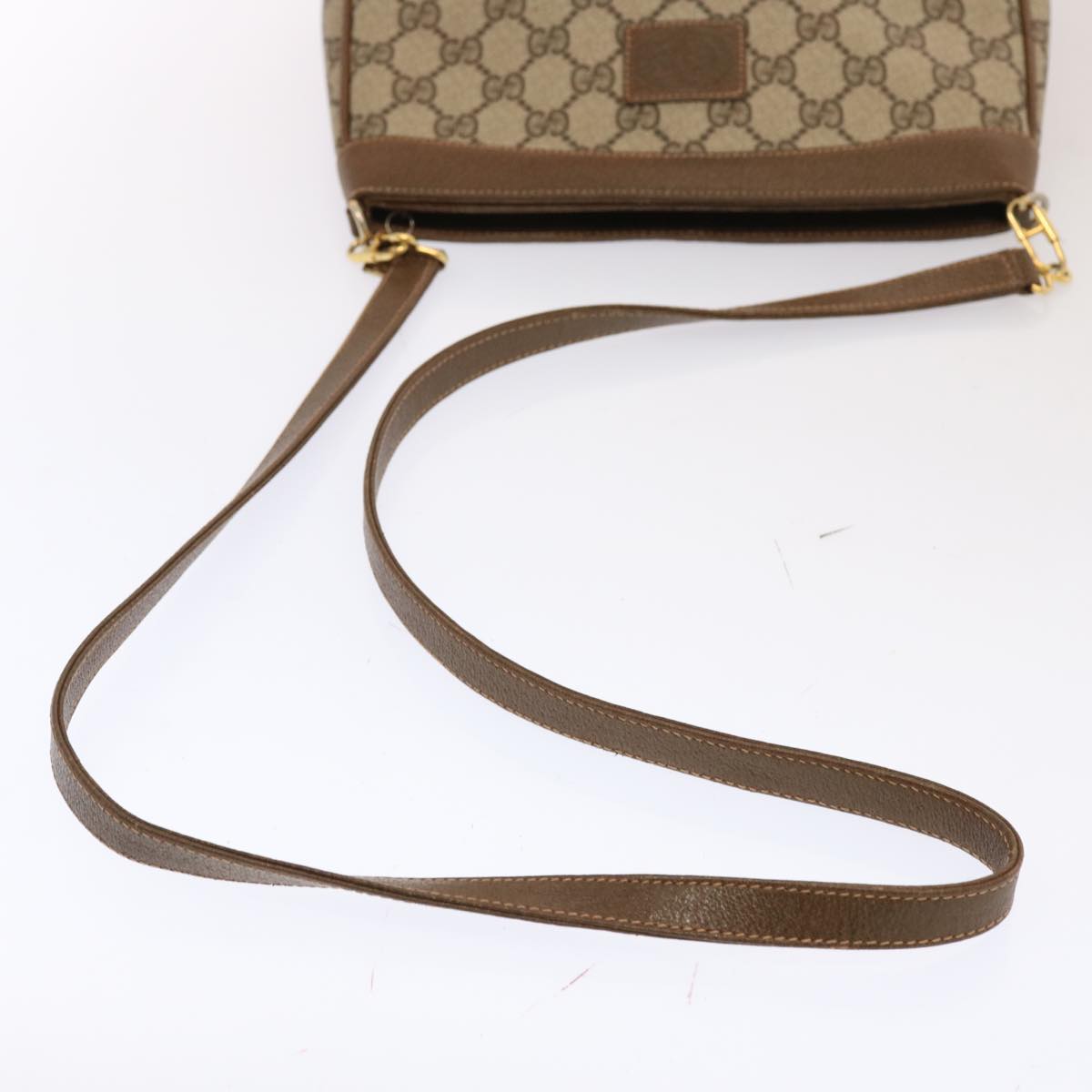 GUCCI GG Canvas Shoulder Bag PVC Beige Auth 72759