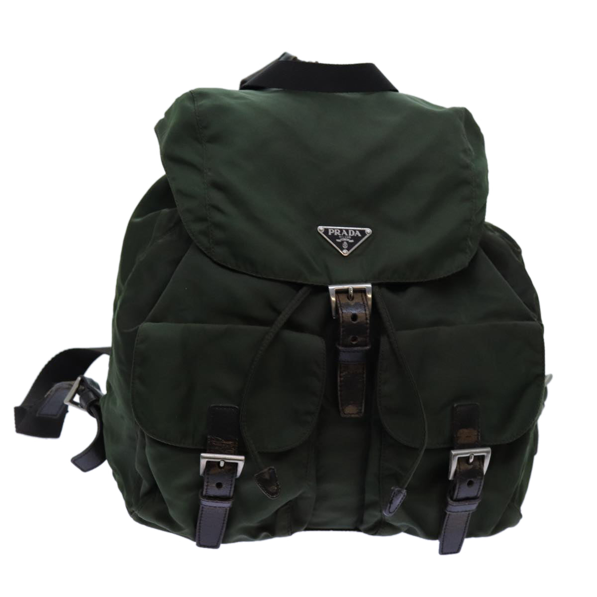 PRADA Backpack Nylon Khaki Auth 72783