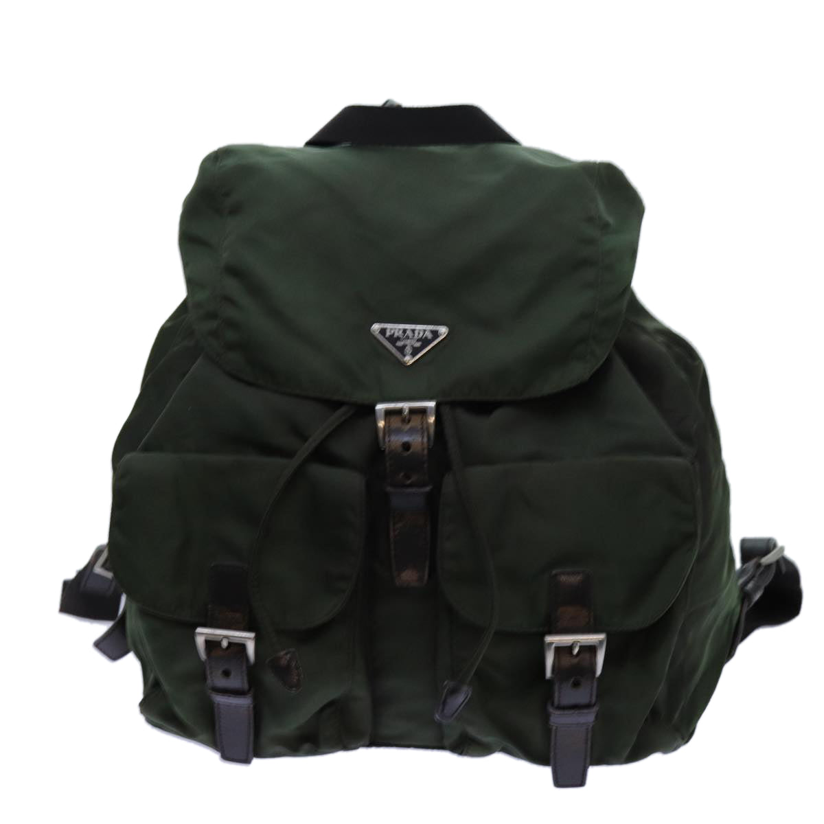 PRADA Backpack Nylon Khaki Auth 72783