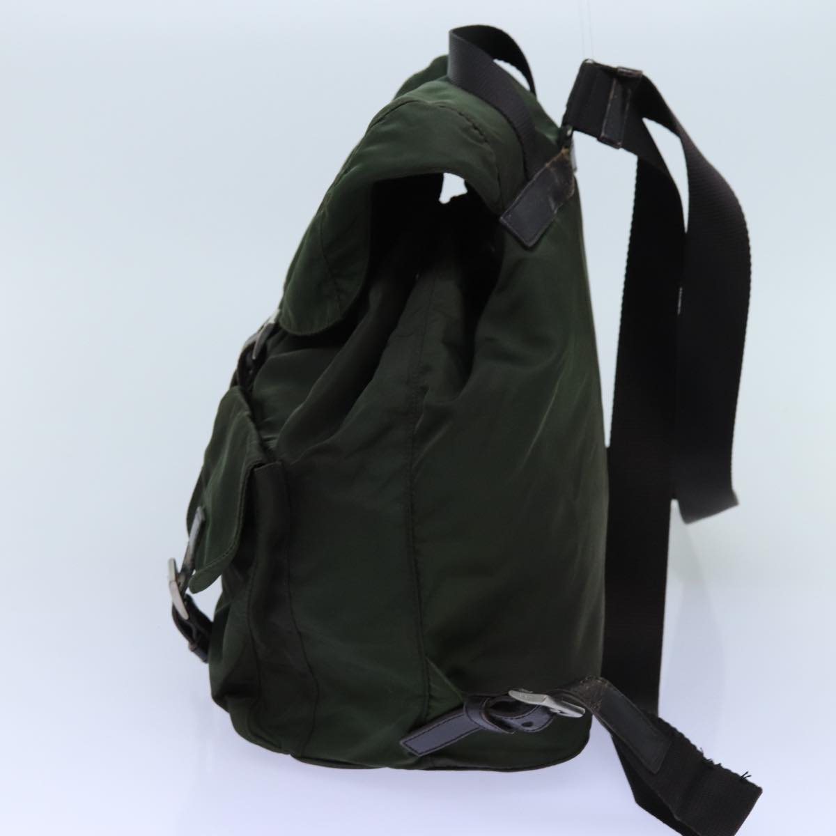 PRADA Backpack Nylon Khaki Auth 72783