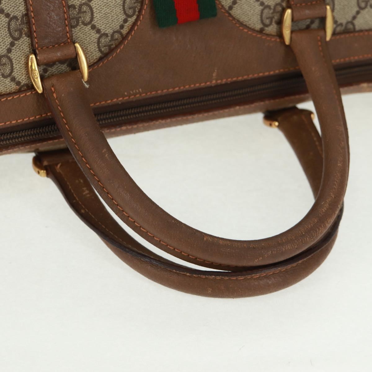 GUCCI GG Supreme Web Sherry Line Bag PVC Beige Green Red 58 02 007 Auth 72785