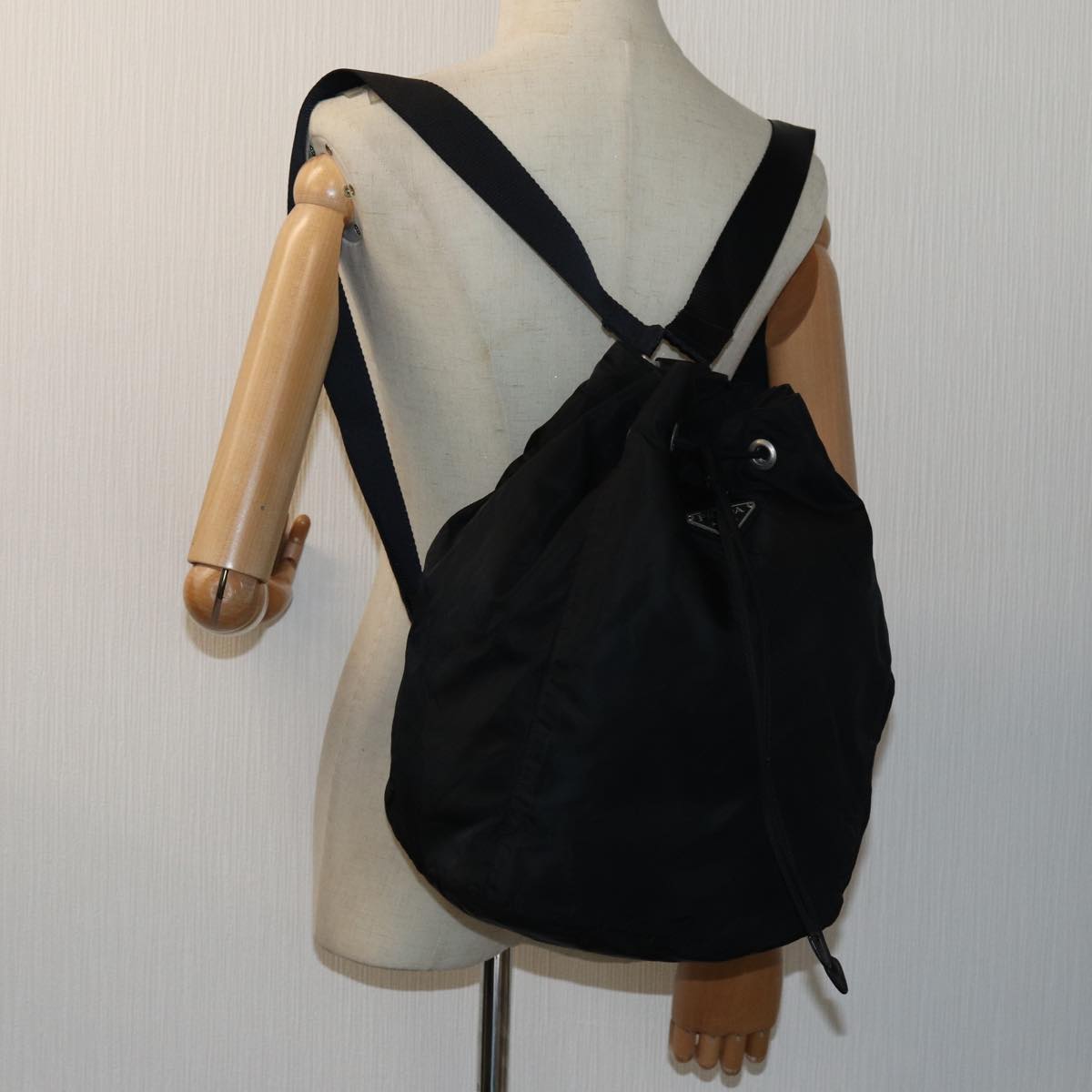 PRADA Backpack Nylon Black Auth 72810