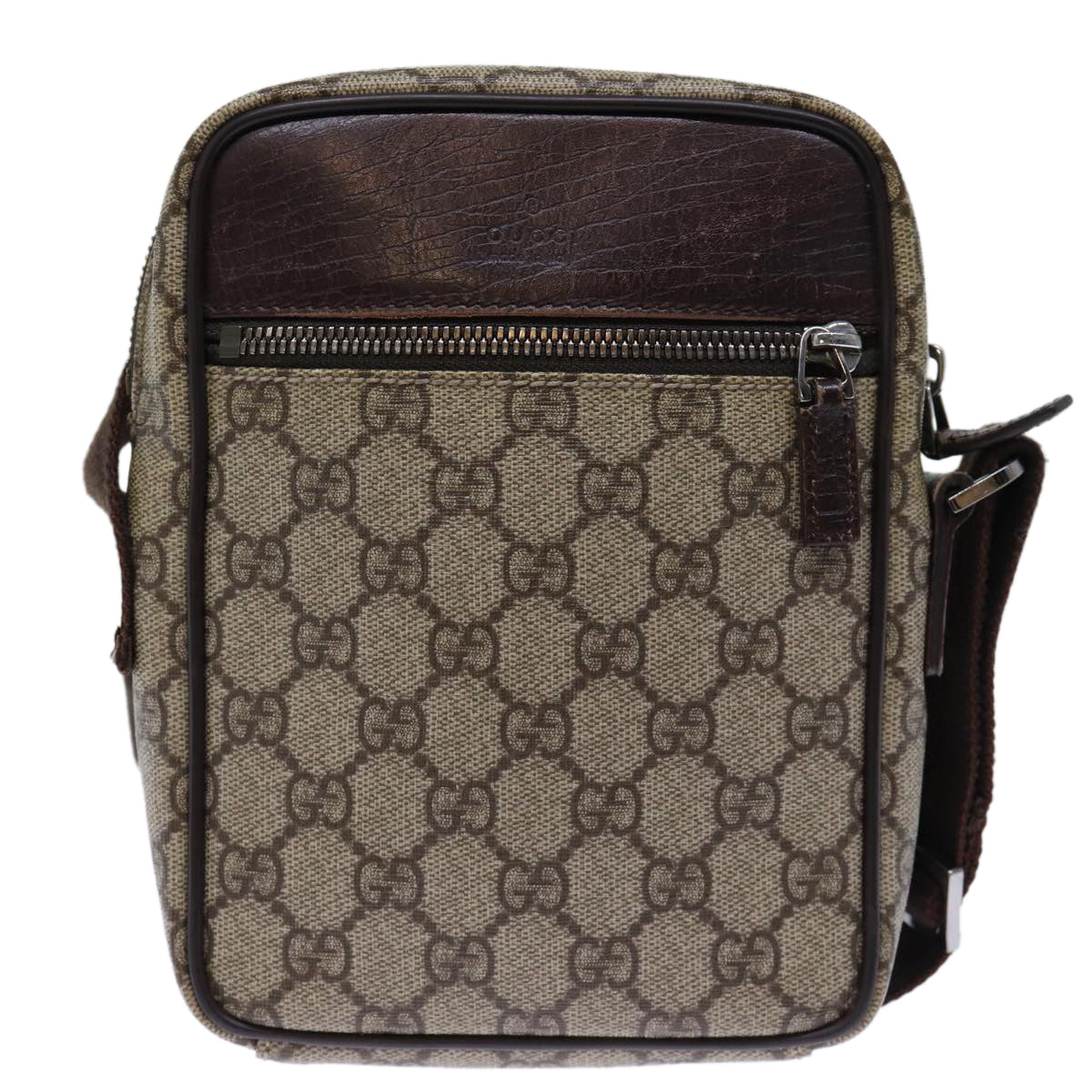 GUCCI GG Canvas Shoulder Bag PVC Beige Auth 72811