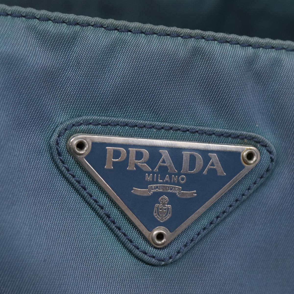 PRADA Hand Bag Nylon Blue Auth 72857