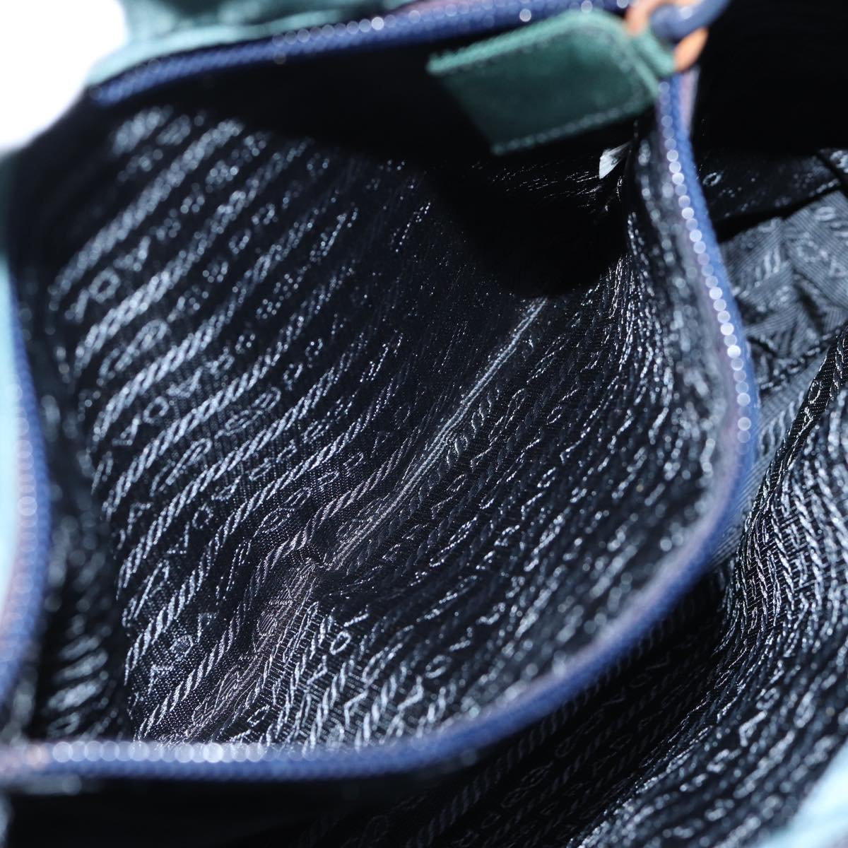 PRADA Hand Bag Nylon Blue Auth 72857