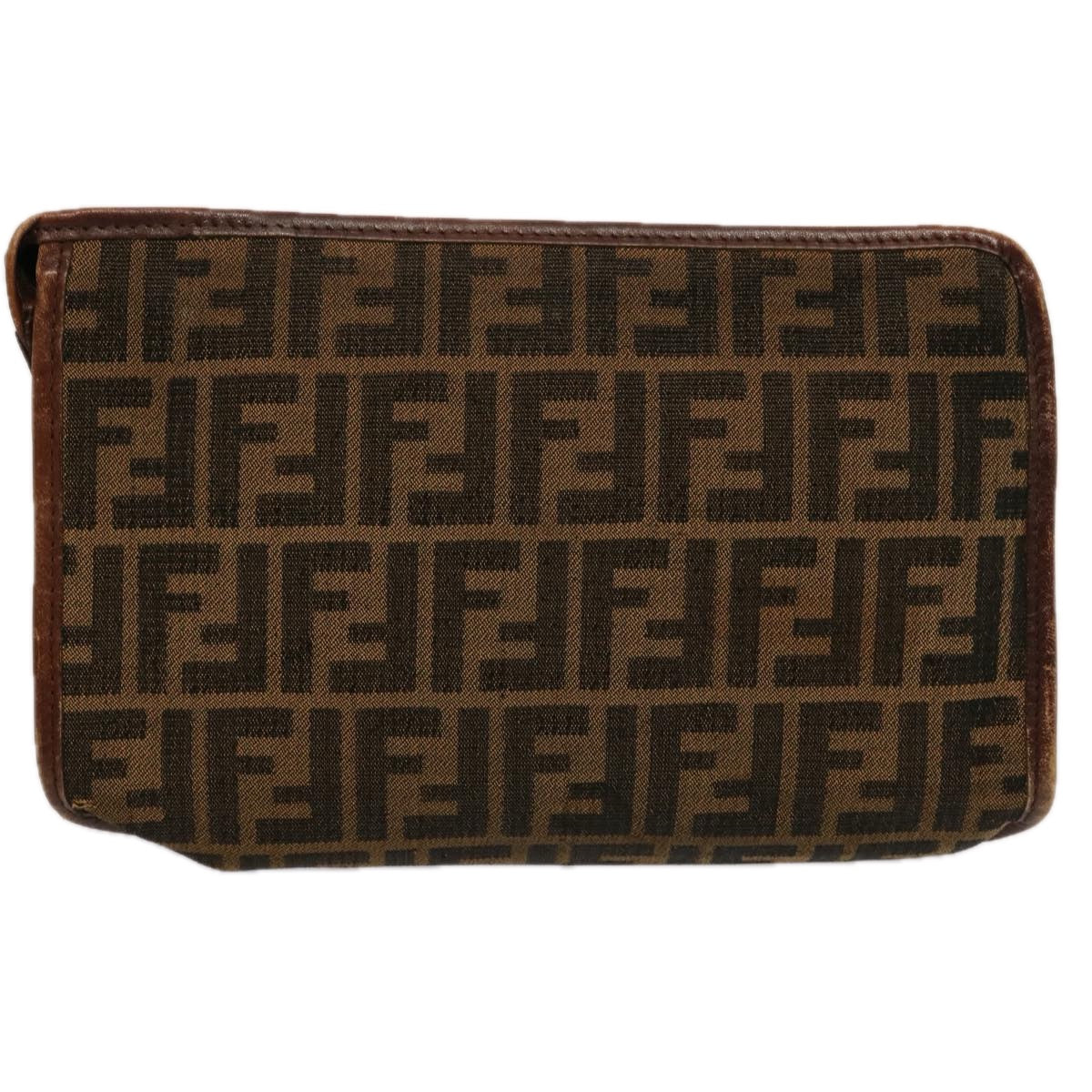 Burberrys Fendi Celine Zucca Canvas Pouch Canvas 3Set Brown Black Auth 72896