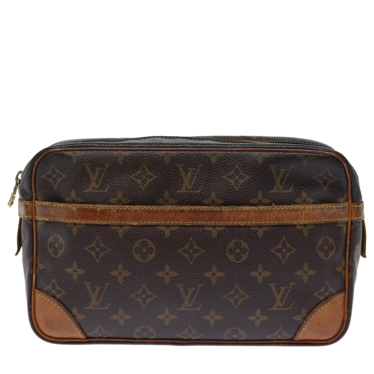 LOUIS VUITTON Monogram Compiegne 28 Clutch Bag M51845 LV Auth 72900