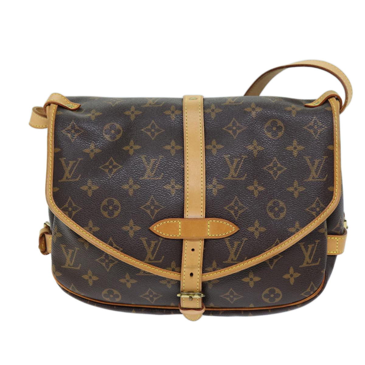 LOUIS VUITTON Monogram Saumur 30 Shoulder Bag M42256 LV Auth 72930