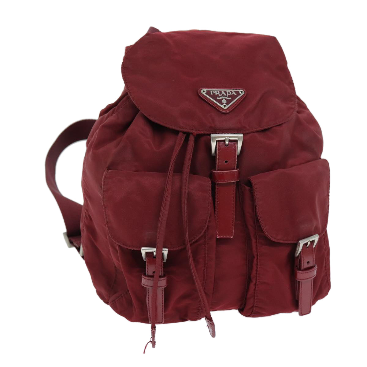 PRADA Backpack Nylon Red Auth 72956