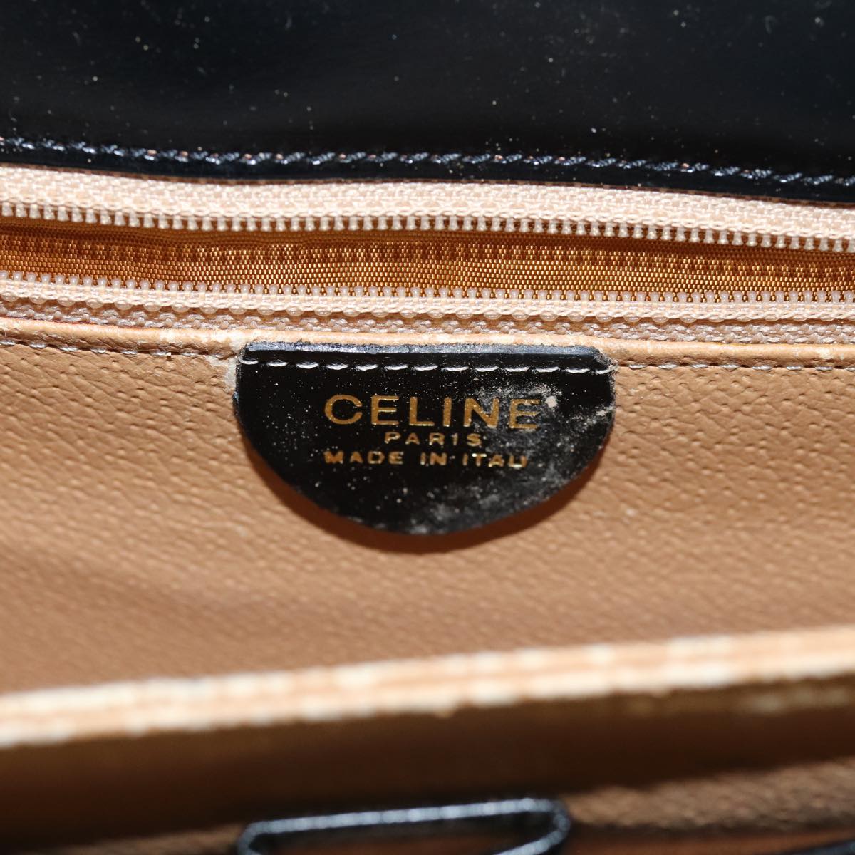 CELINE Hand Bag Leather 2way Black Auth 73008V