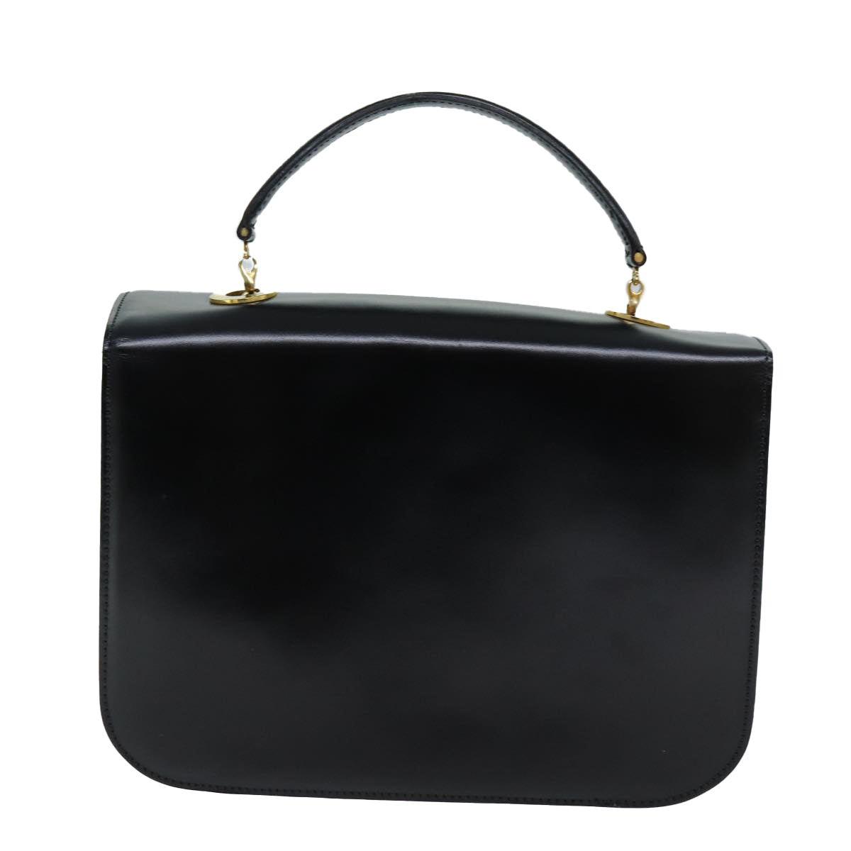 CELINE Hand Bag Leather 2way Black Auth 73008V