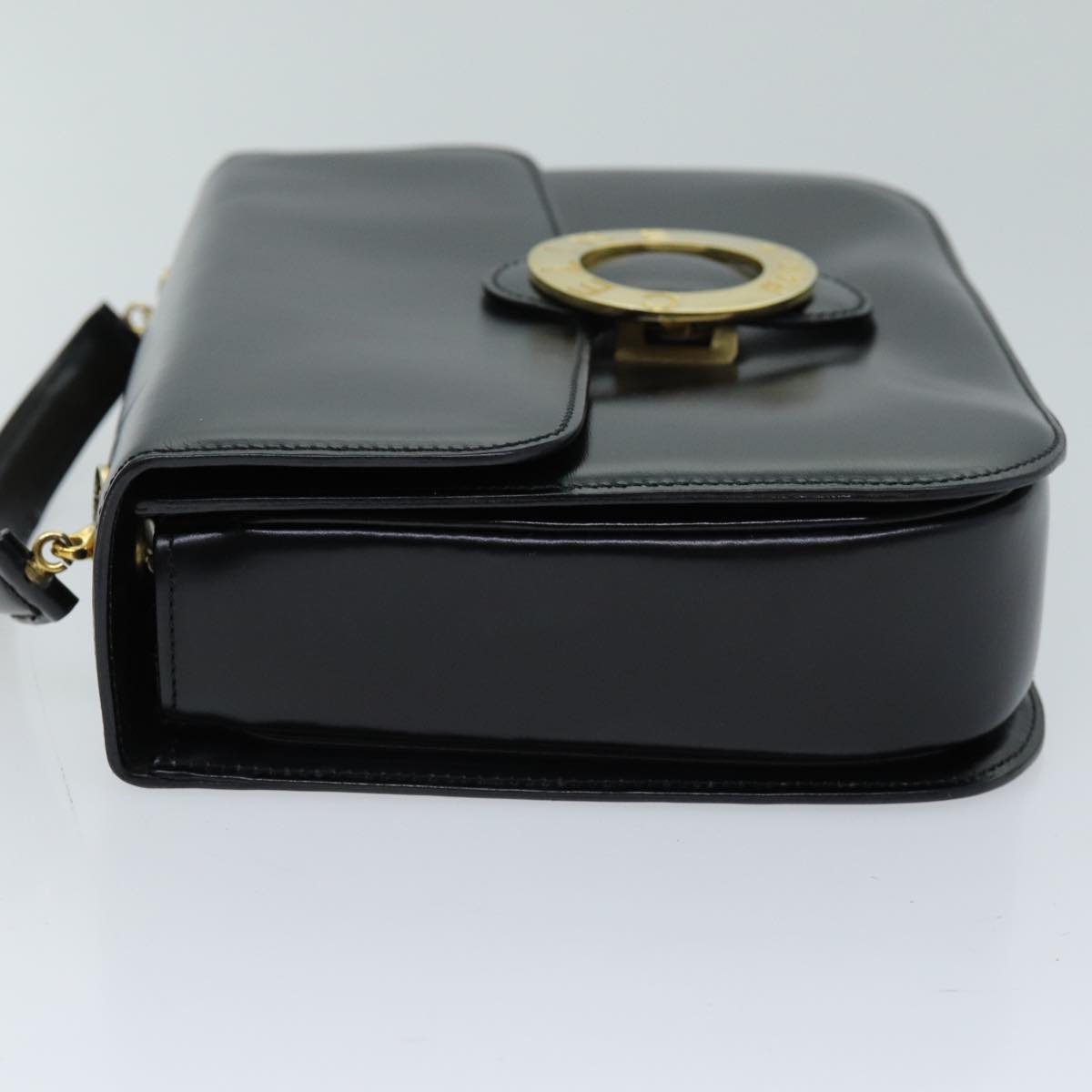 CELINE Hand Bag Leather 2way Black Auth 73008V