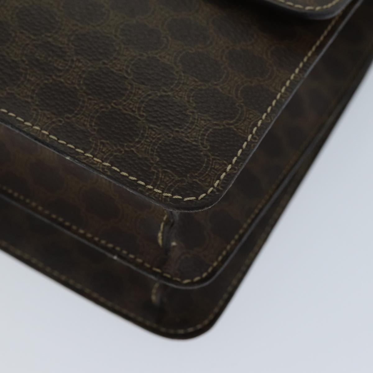 CELINE Macadam Canvas Hand Bag PVC Brown Auth 73012