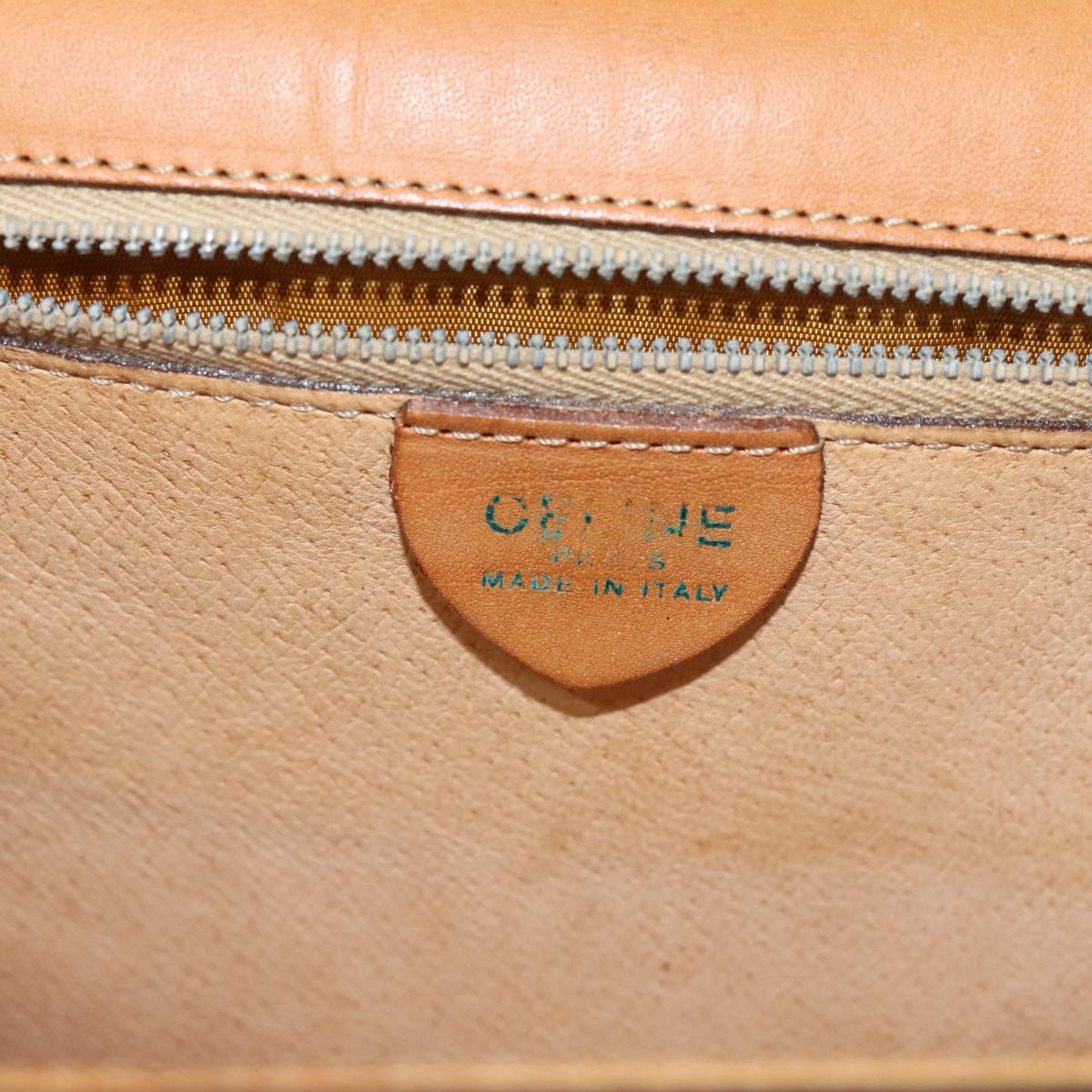 CELINE Macadam Canvas Hand Bag PVC Brown Auth 73012