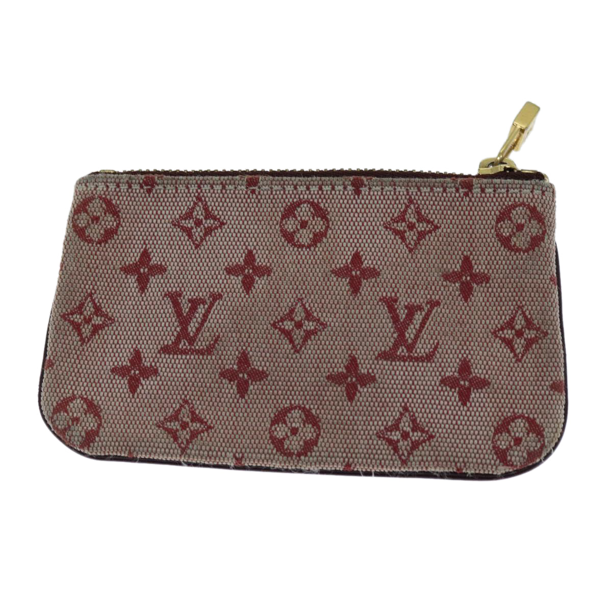 LOUIS VUITTON Monogram Mini Pochette Cles Coin Purse Red M92238 LV Auth 73019