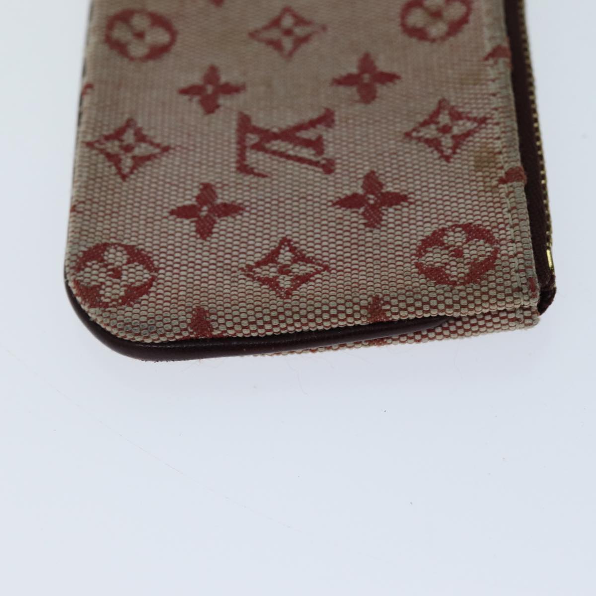 LOUIS VUITTON Monogram Mini Pochette Cles Coin Purse Red M92238 LV Auth 73019