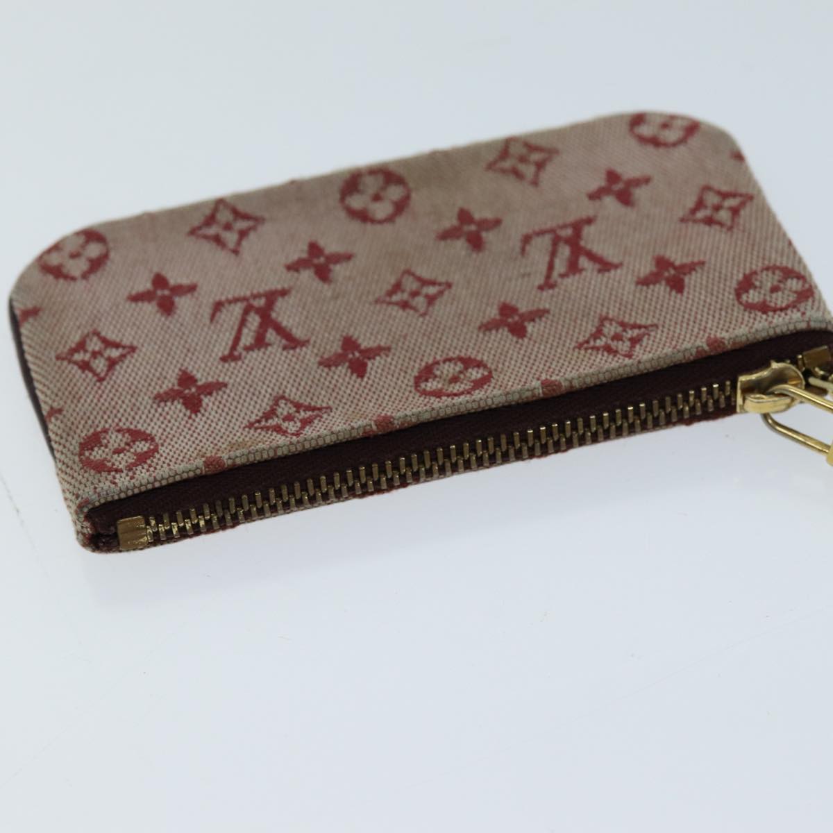 LOUIS VUITTON Monogram Mini Pochette Cles Coin Purse Red M92238 LV Auth 73019