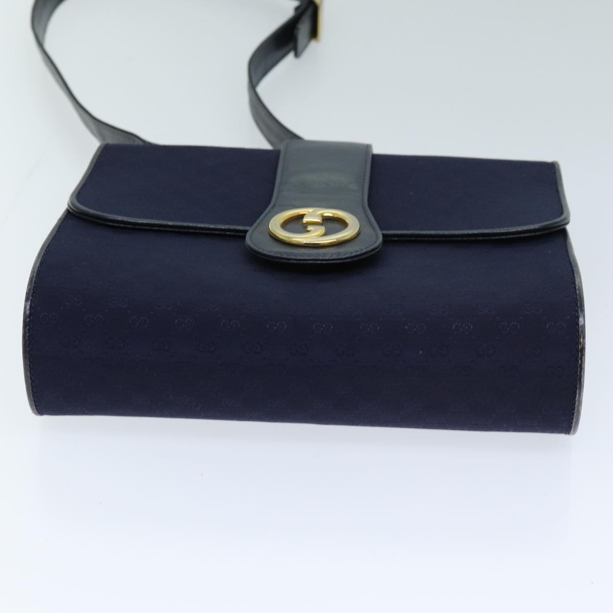 GUCCI Micro GG Canvas Shoulder Bag Navy Auth 73031