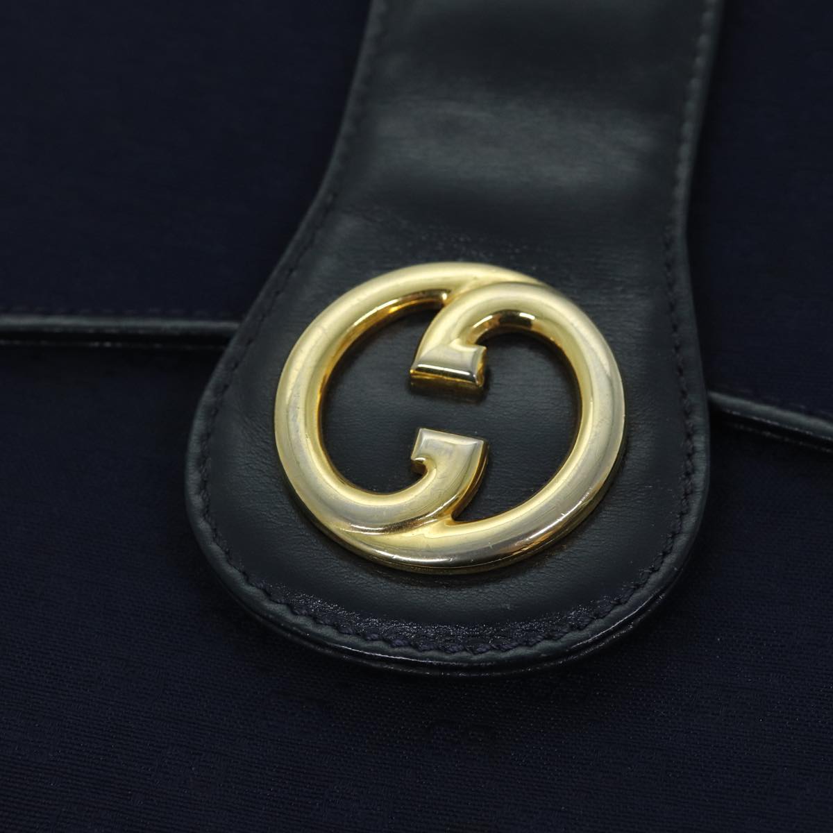 GUCCI Micro GG Canvas Shoulder Bag Navy Auth 73031