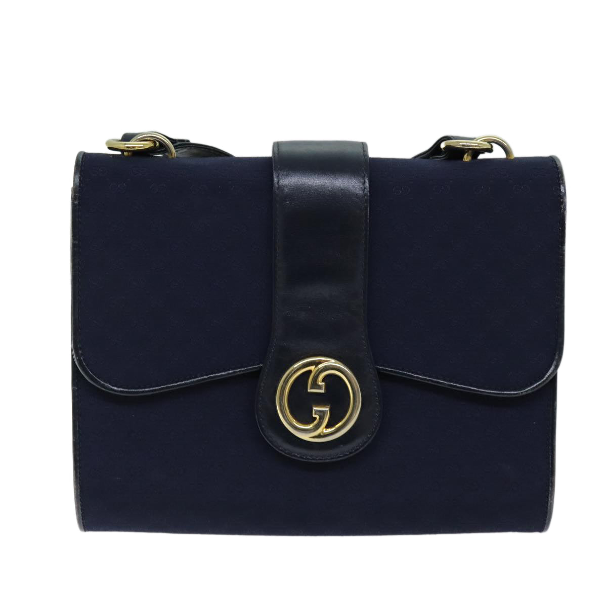 GUCCI Micro GG Canvas Shoulder Bag Navy Auth 73031