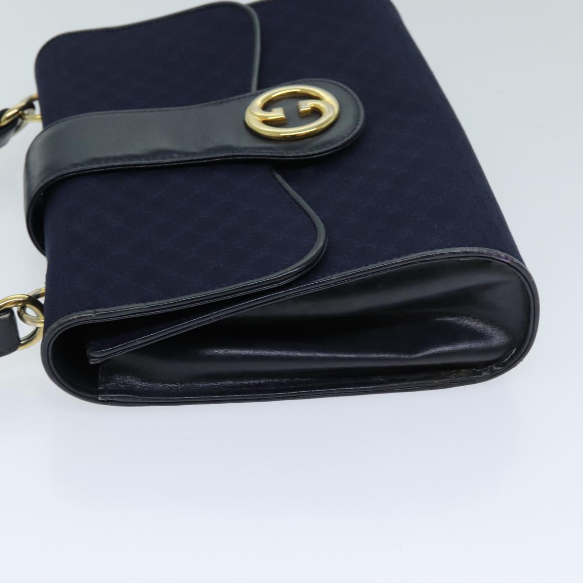 GUCCI Micro GG Canvas Shoulder Bag Navy Auth 73031