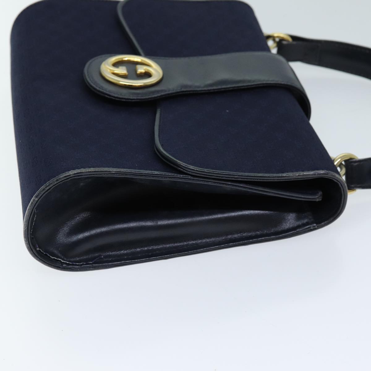 GUCCI Micro GG Canvas Shoulder Bag Navy Auth 73031