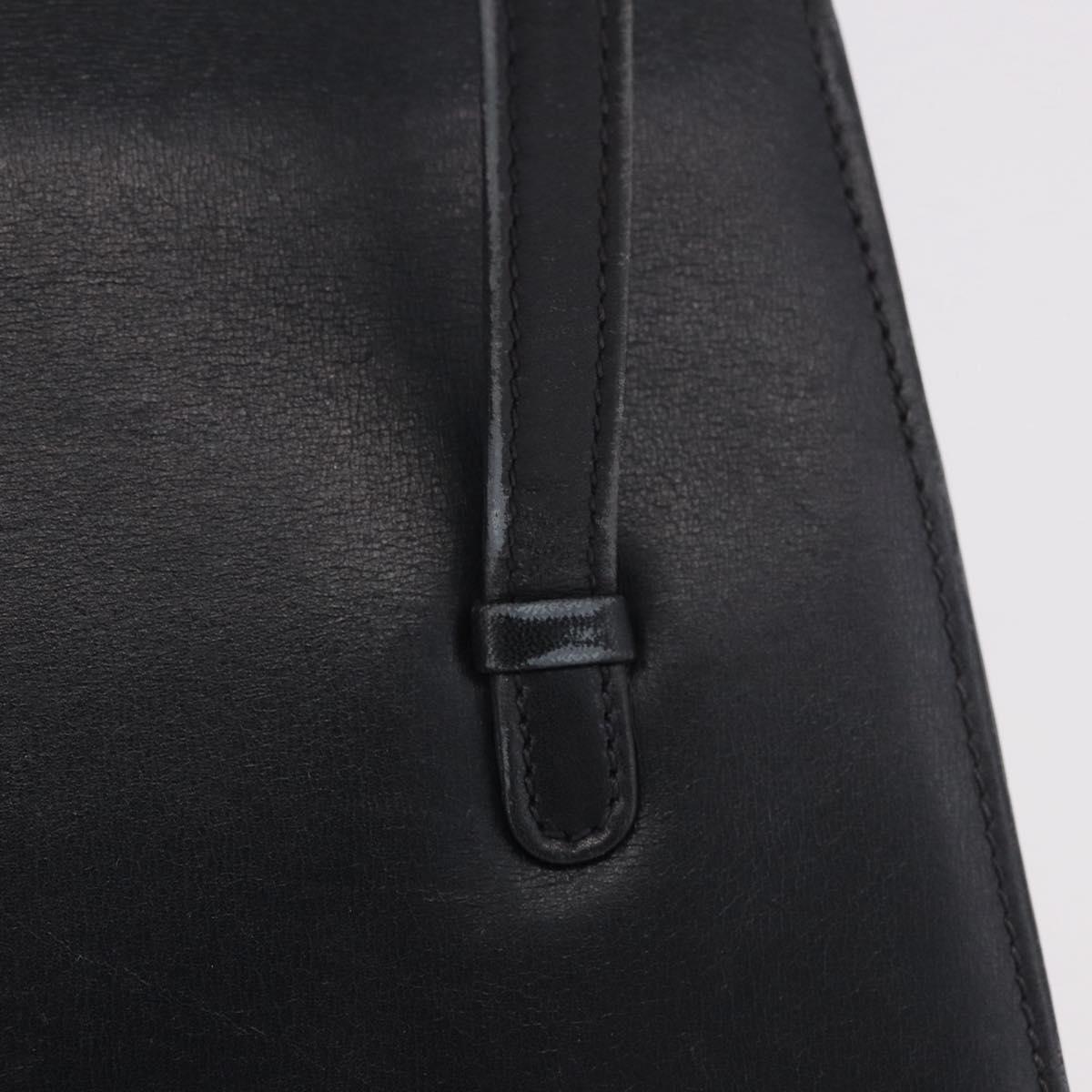 GUCCI Hand Bag Leather Black Auth 73035