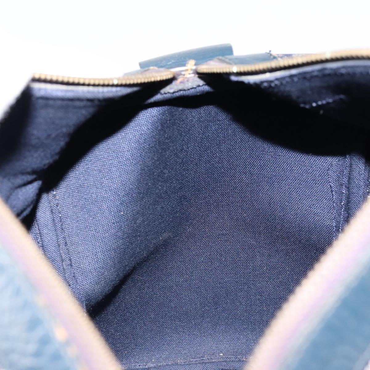 CELINE C Sulky Hand Bag Canvas Navy Gold Auth 73095