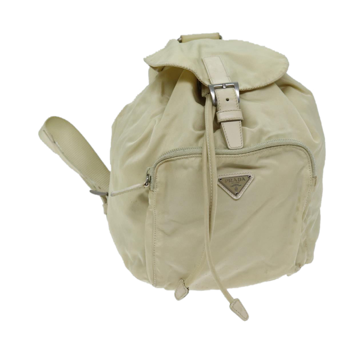 PRADA Backpack Nylon Cream Auth 73099