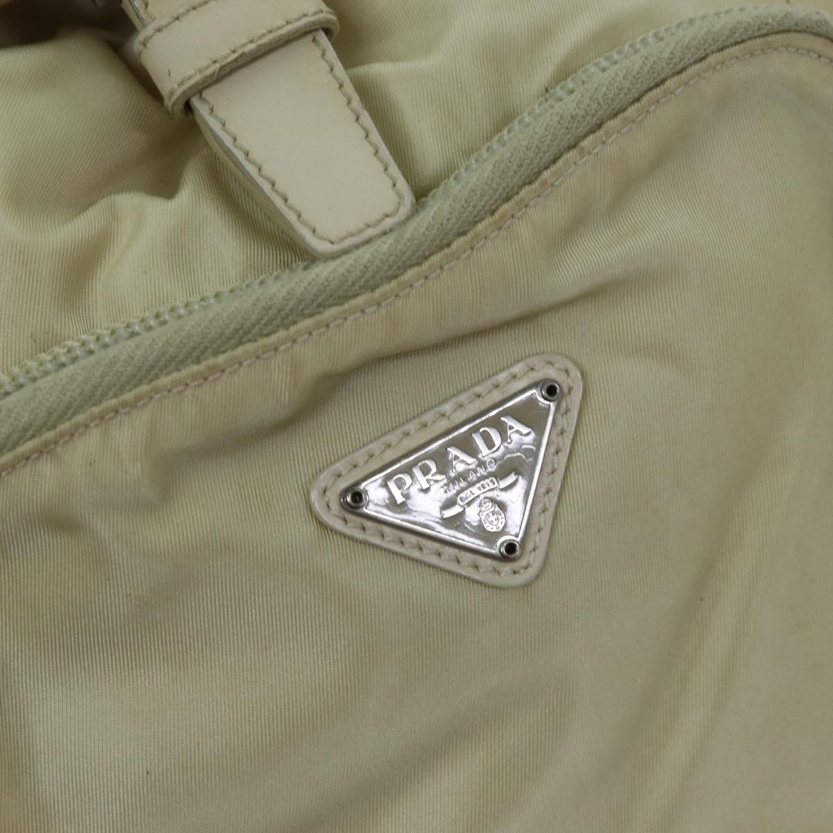 PRADA Backpack Nylon Cream Auth 73099