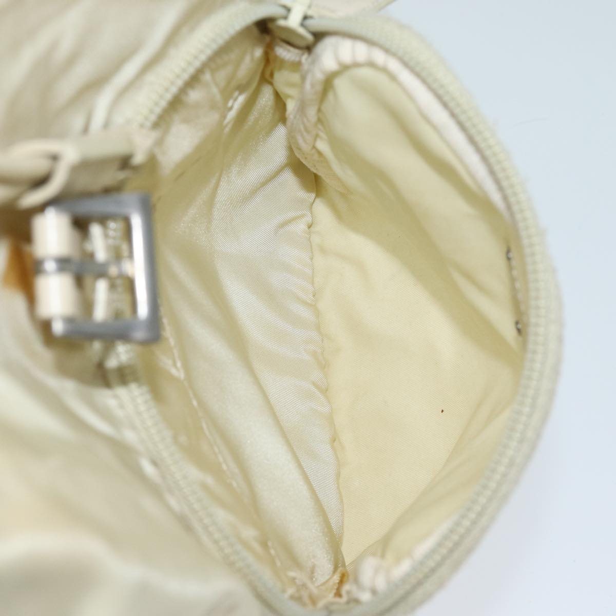 PRADA Backpack Nylon Cream Auth 73099