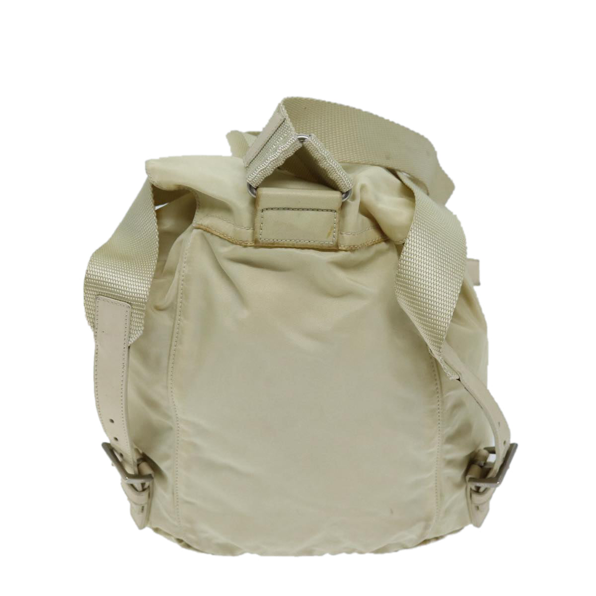 PRADA Backpack Nylon Cream Auth 73099