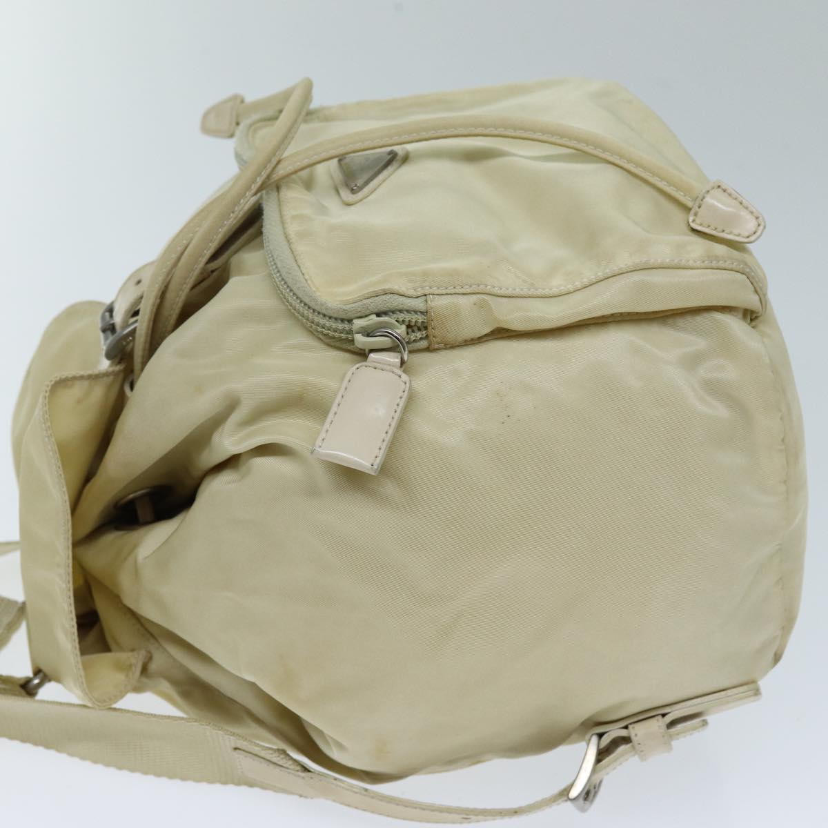 PRADA Backpack Nylon Cream Auth 73099