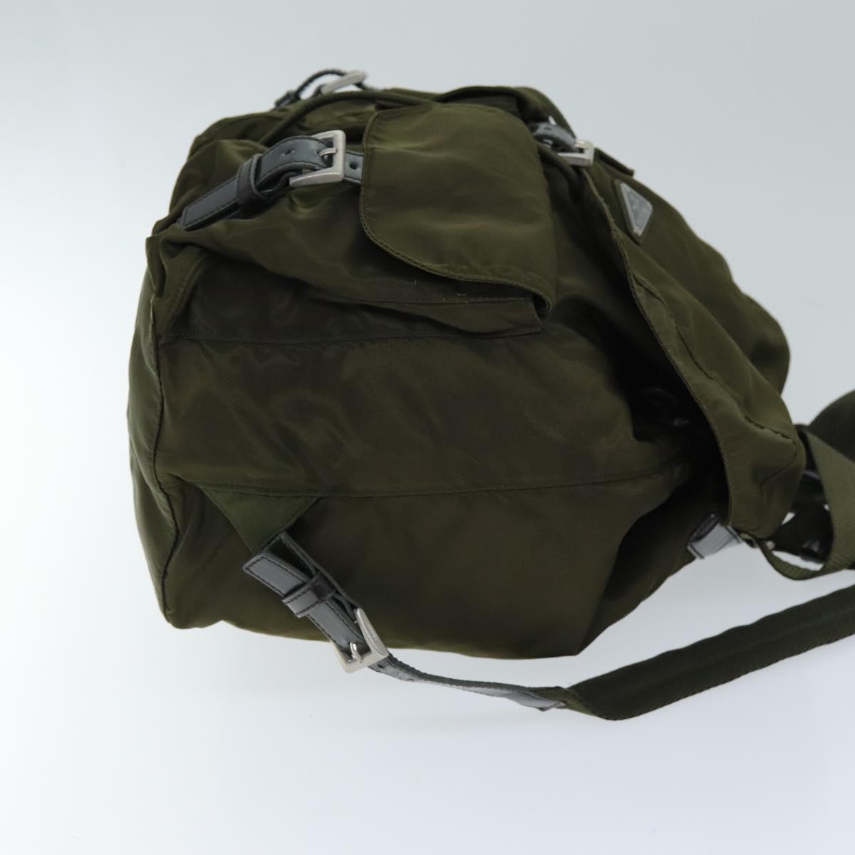 PRADA Backpack Nylon Khaki Auth 73101