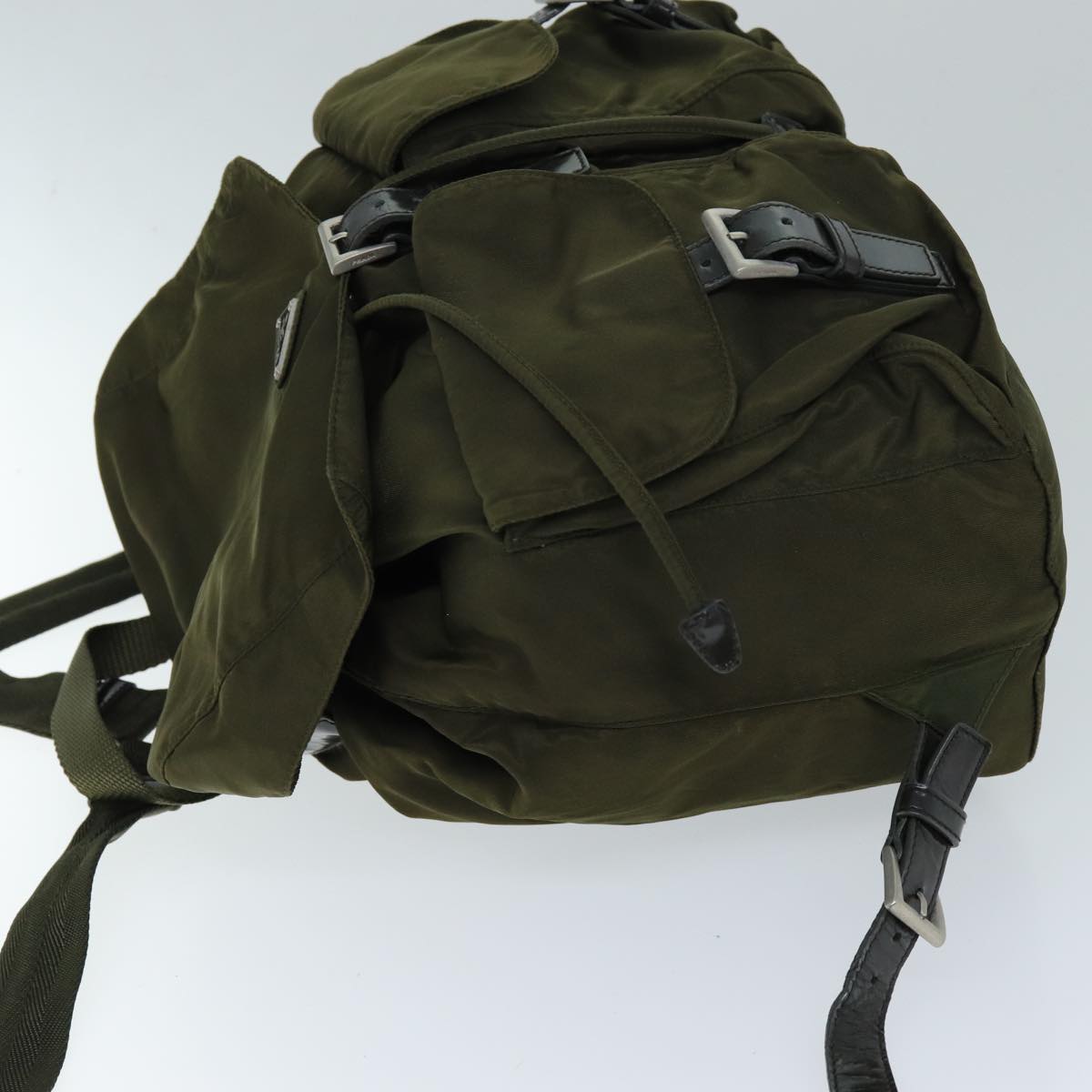 PRADA Backpack Nylon Khaki Auth 73101