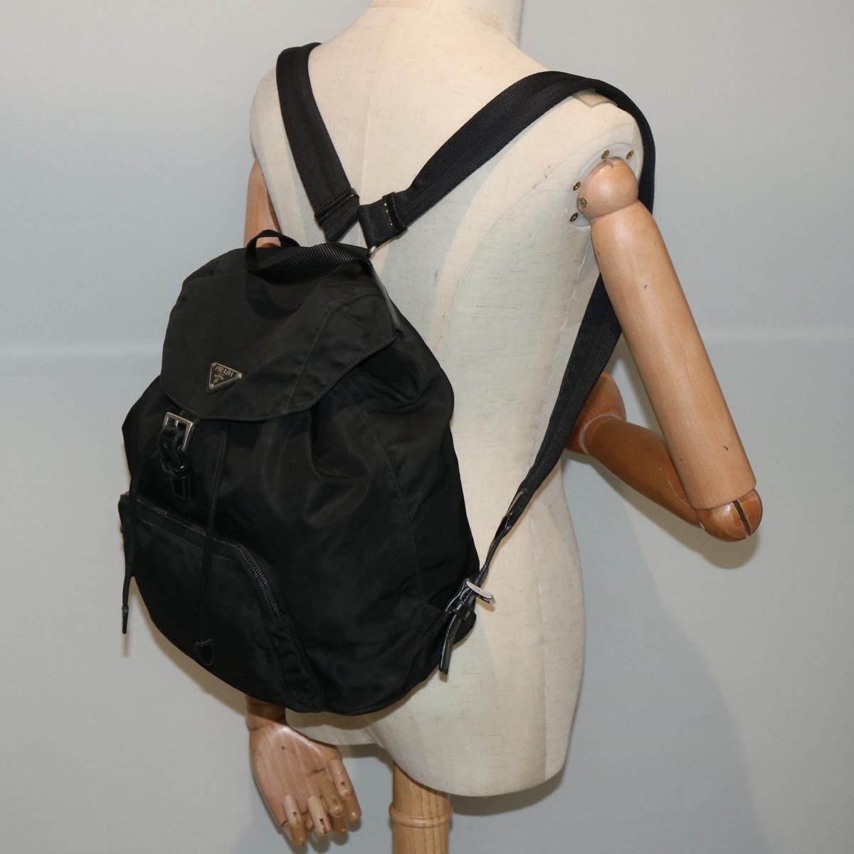 PRADA Backpack Nylon Black Auth 73102