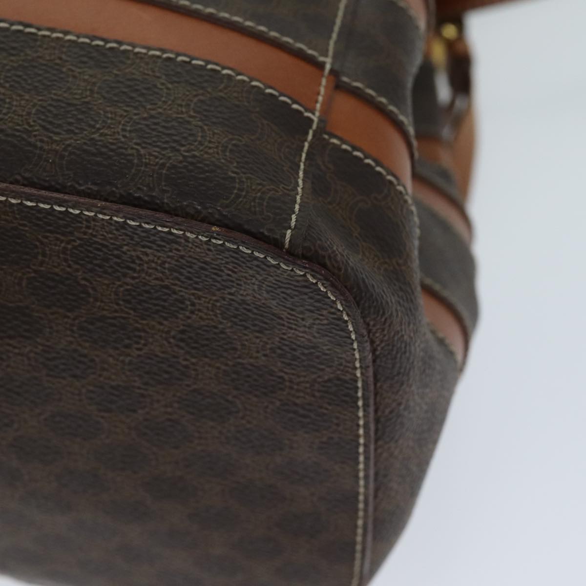 CELINE Macadam Canvas Backpack PVC Brown Auth 73130