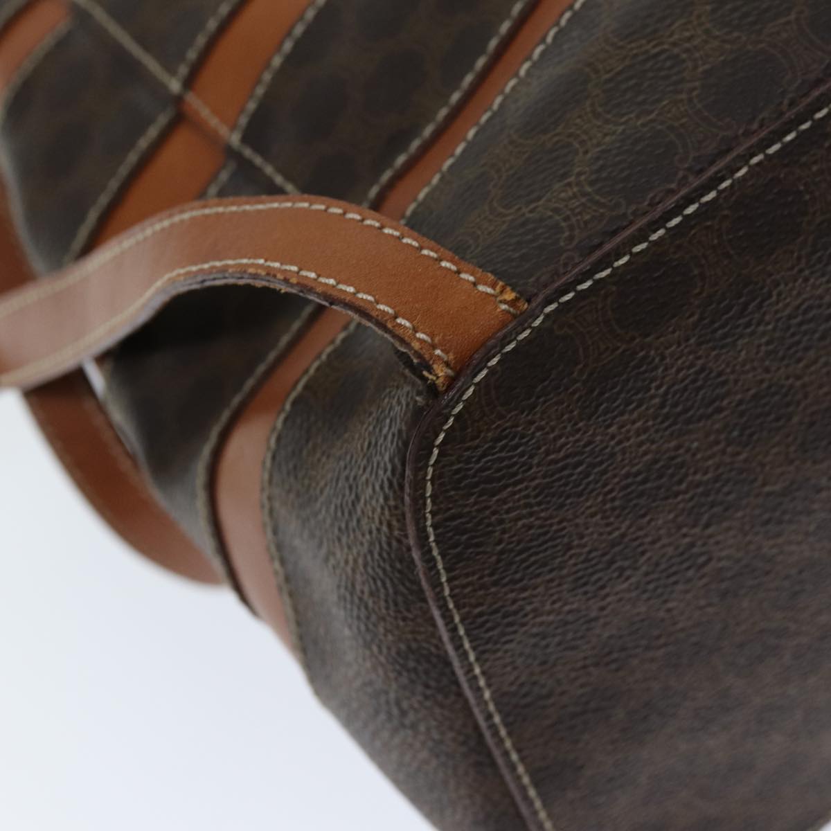 CELINE Macadam Canvas Backpack PVC Brown Auth 73130