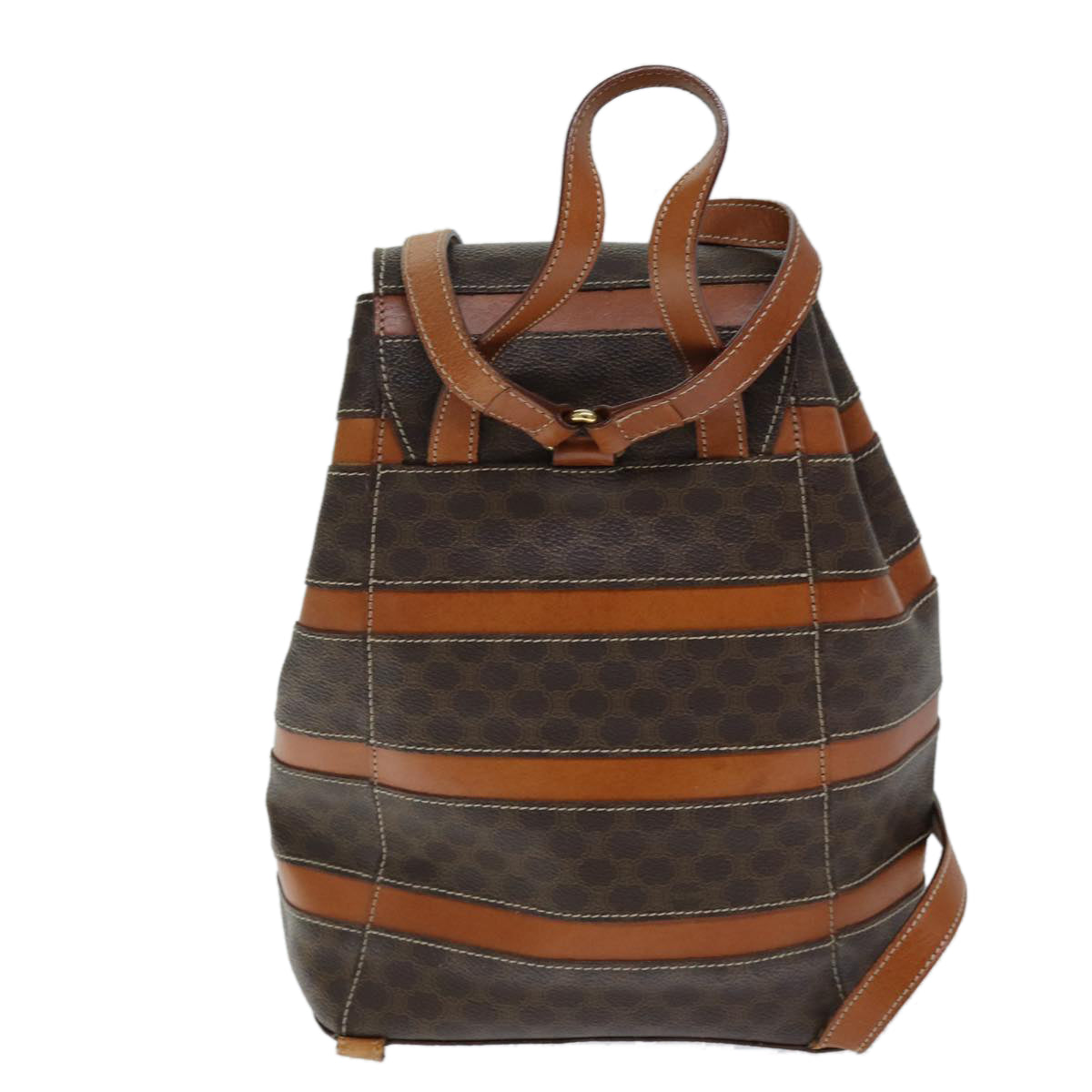 CELINE Macadam Canvas Backpack PVC Brown Auth 73130