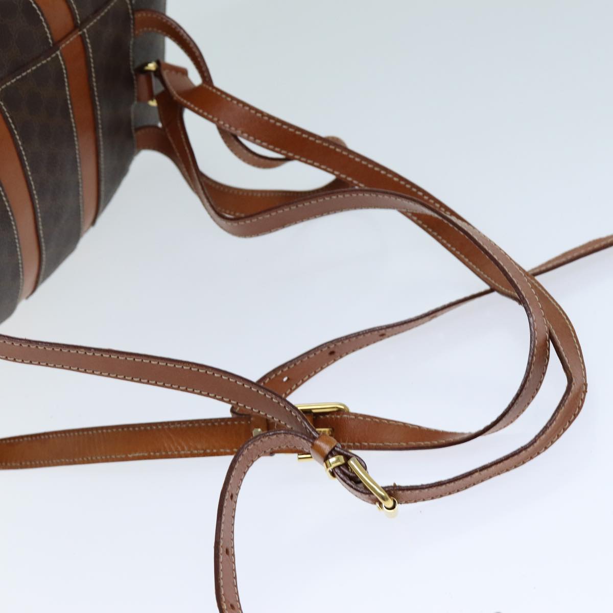 CELINE Macadam Canvas Backpack PVC Brown Auth 73130