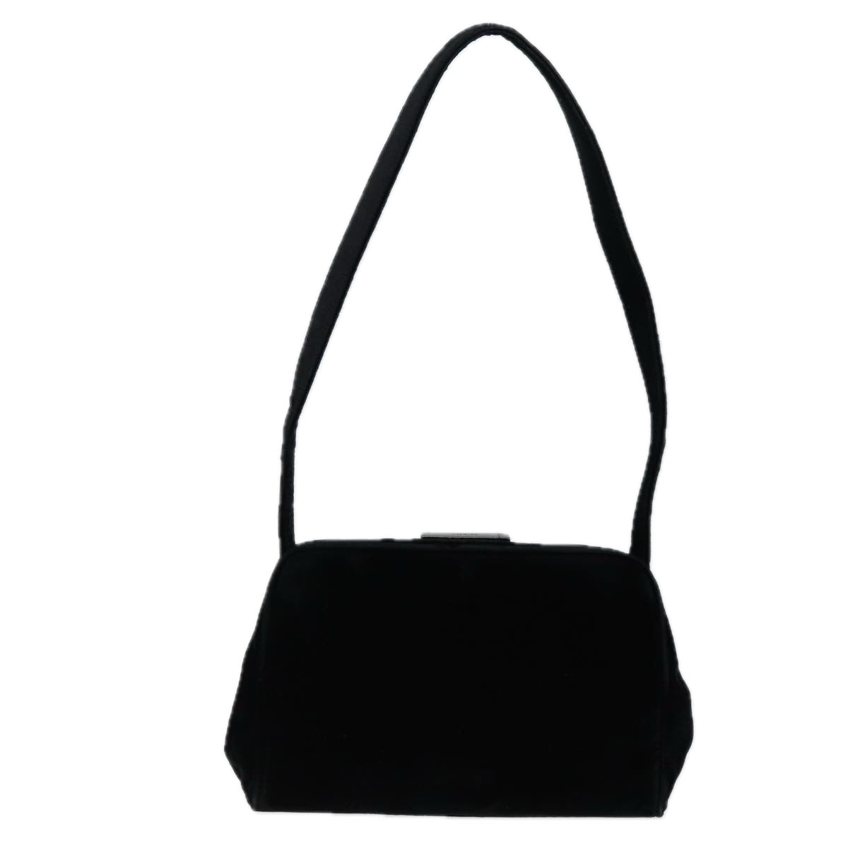 PRADA Shoulder Bag Velor Black Auth 73144