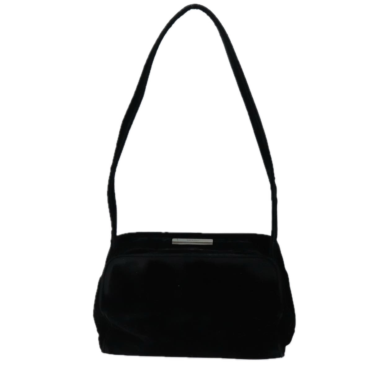 PRADA Shoulder Bag Velor Black Auth 73144