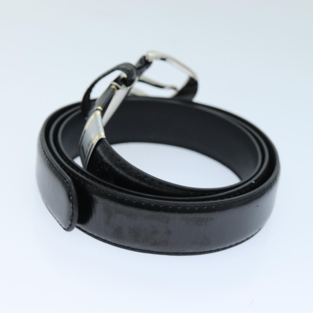 VALENTINO Card Case Leather Belt set Black Auth 73194