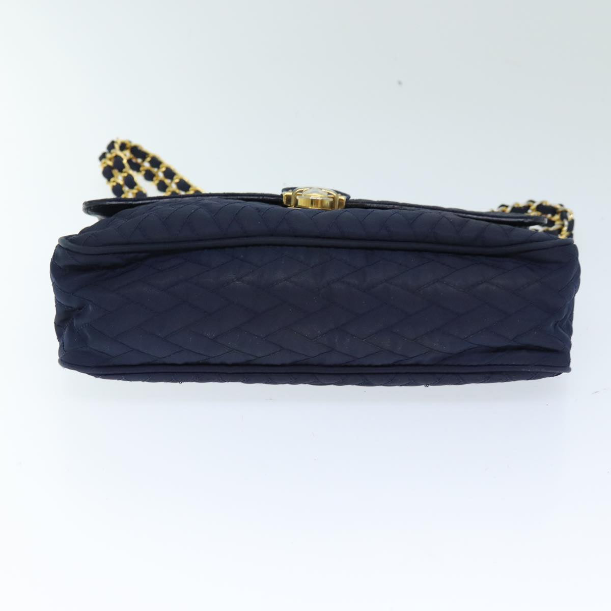 PRADA Chain Shoulder Bag Nylon Navy Auth 73204