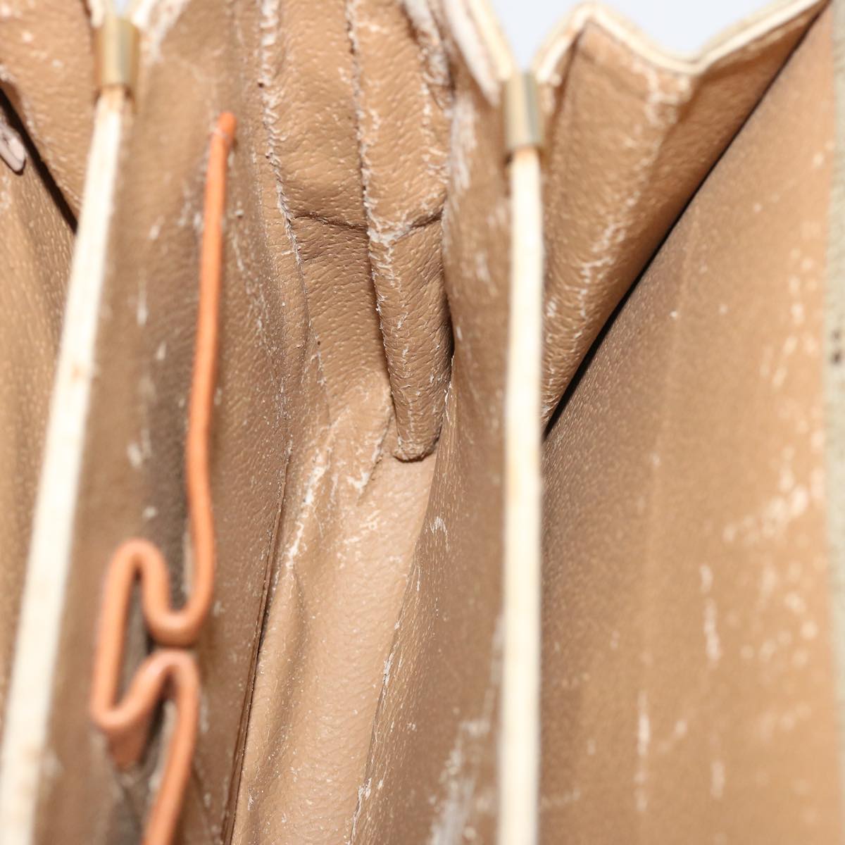 CELINE Macadam Canvas Shoulder Bag Beige Auth 73295