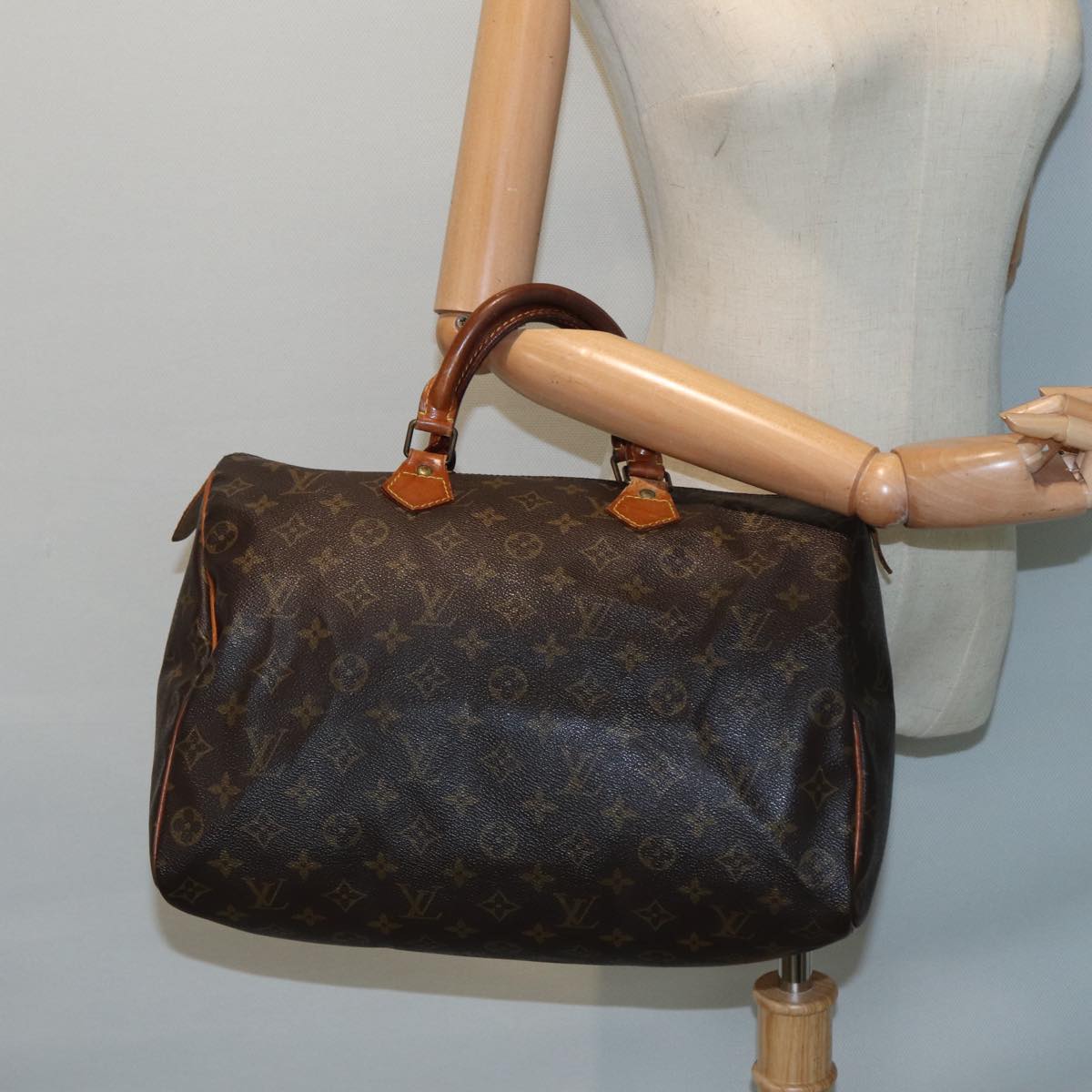 LOUIS VUITTON Monogram Speedy 35 Hand Bag M41524 LV Auth 73321